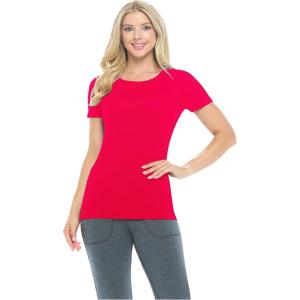 Natural Uniforms Women’s Short Sleeve Underscrub T-Shirt – Cotton Blend Scrub Base Layer for Nurses & Medical Professionals(Red)