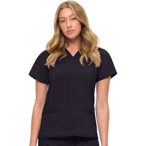 Soft Premium V-Neck Professional Workwear Women Top Junior Fit 8117(Black)