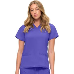 Soft Premium V-Neck Professional Workwear Women Top Junior Fit 8117(Purple)