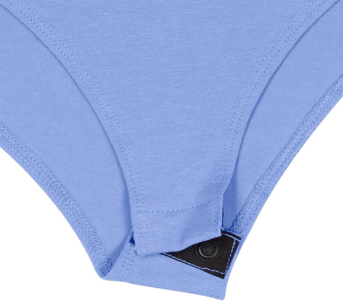 imageNatural Uniforms Long Sleeve Scoop Neck Body SuitBreathable Cotton StretchCeil Blue