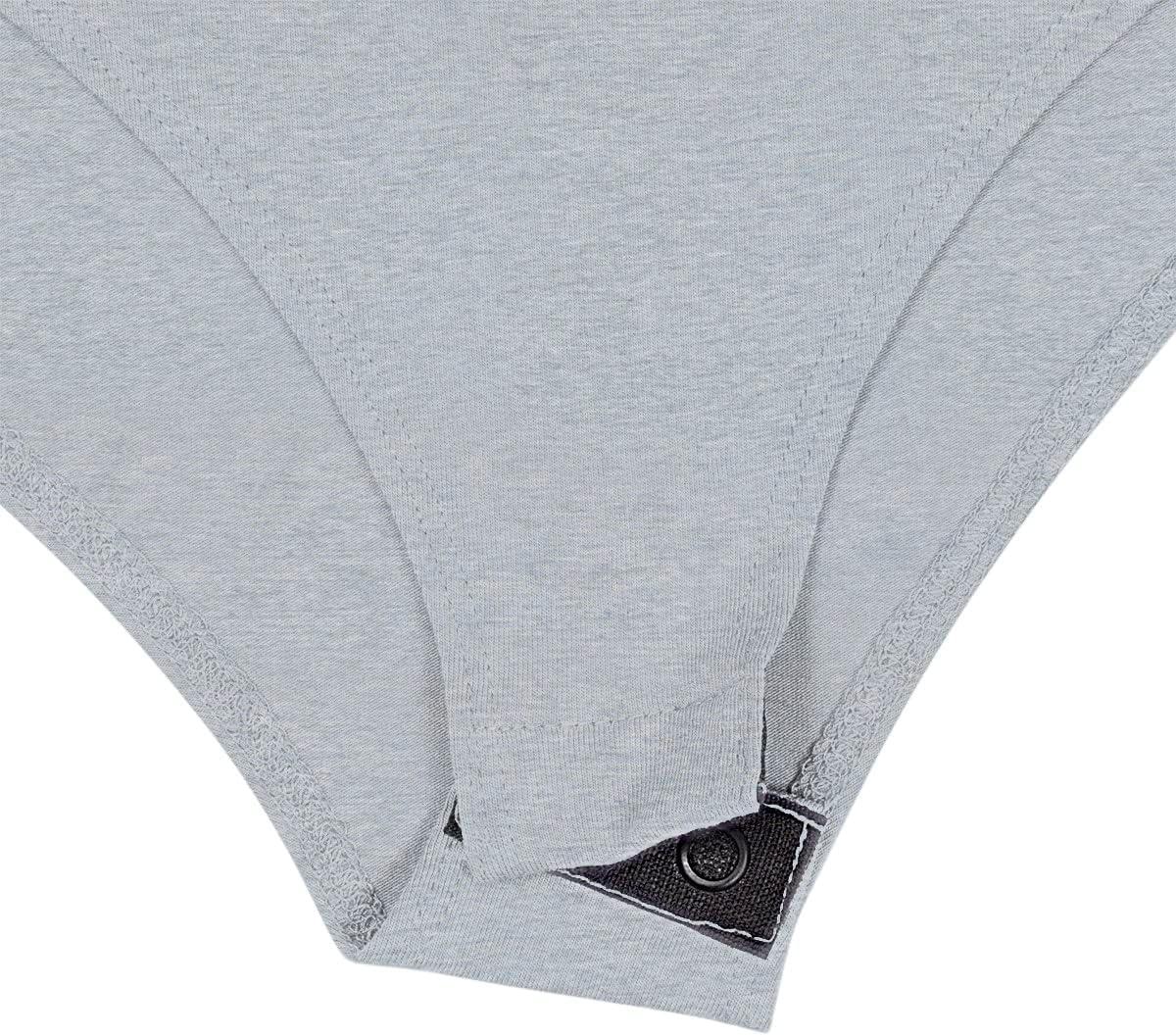 imageNatural Uniforms Long Sleeve Scoop Neck Body SuitBreathable Cotton StretchHeather Charcoal
