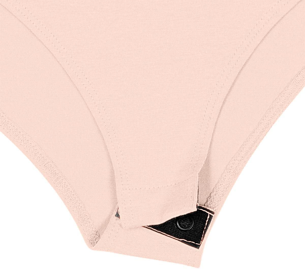 imageNatural Uniforms Long Sleeve Scoop Neck Body SuitBreathable Cotton StretchNude