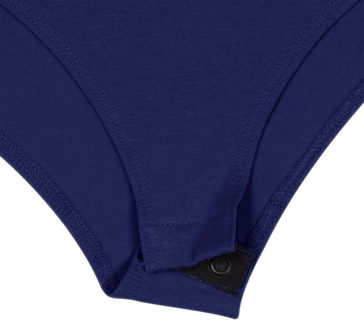 imageNatural Uniforms Long Sleeve Scoop Neck Body SuitBreathable Cotton StretchTrue Navy Blue