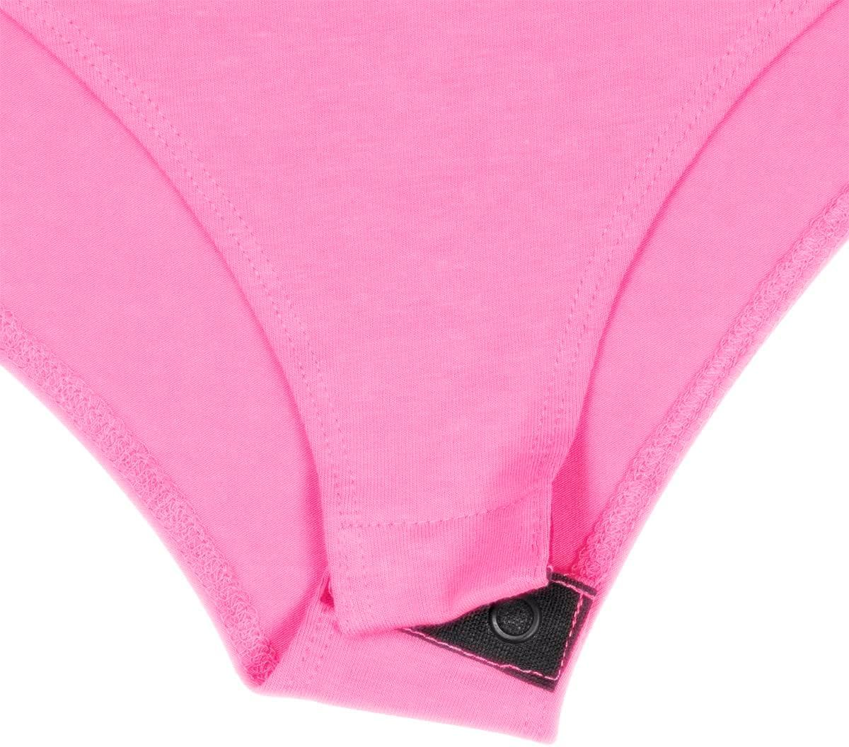 imageNatural Uniforms Short Sleeve Round Neck Body SuitBreathable Cotton StretchNeon Pink