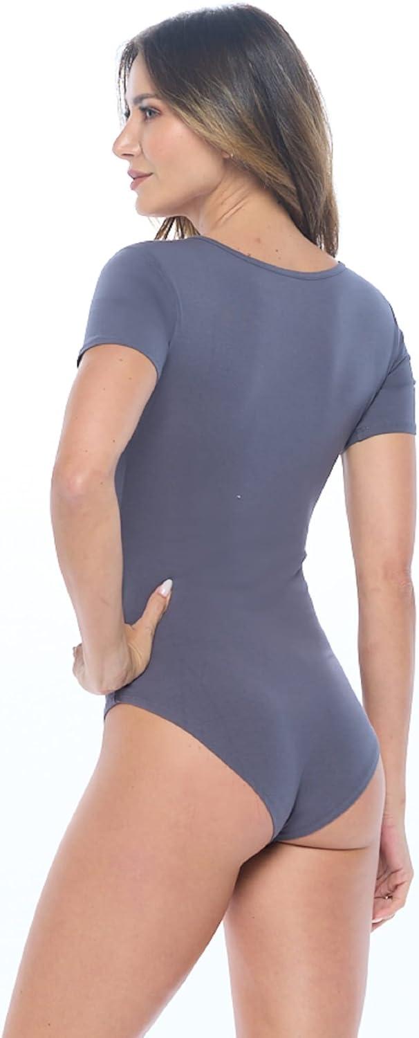 imageNatural Uniforms Short Sleeve Scoop Neck Body SuitBreathable Cotton StretchCharcoal