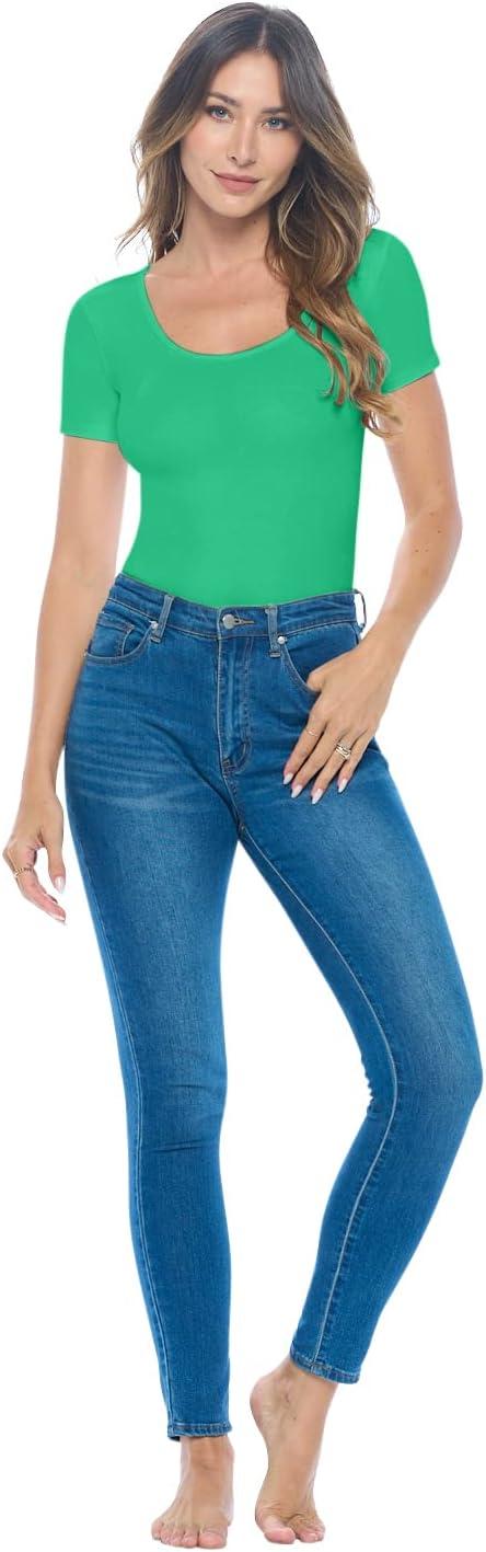 imageNatural Uniforms Short Sleeve Scoop Neck Body SuitBreathable Cotton StretchGreen