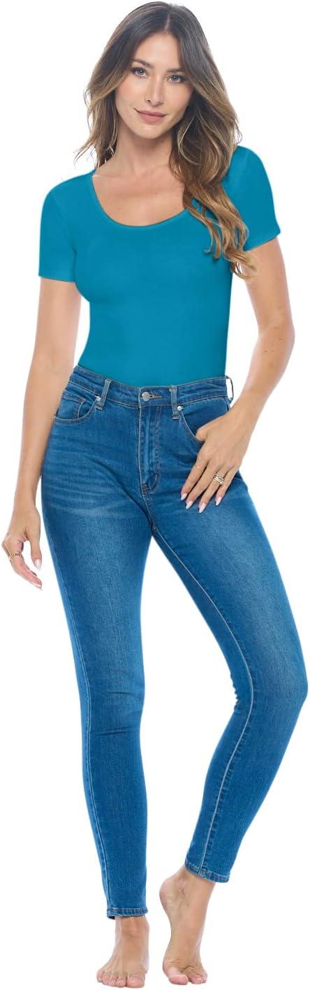 imageNatural Uniforms Short Sleeve Scoop Neck Body SuitBreathable Cotton StretchTeal