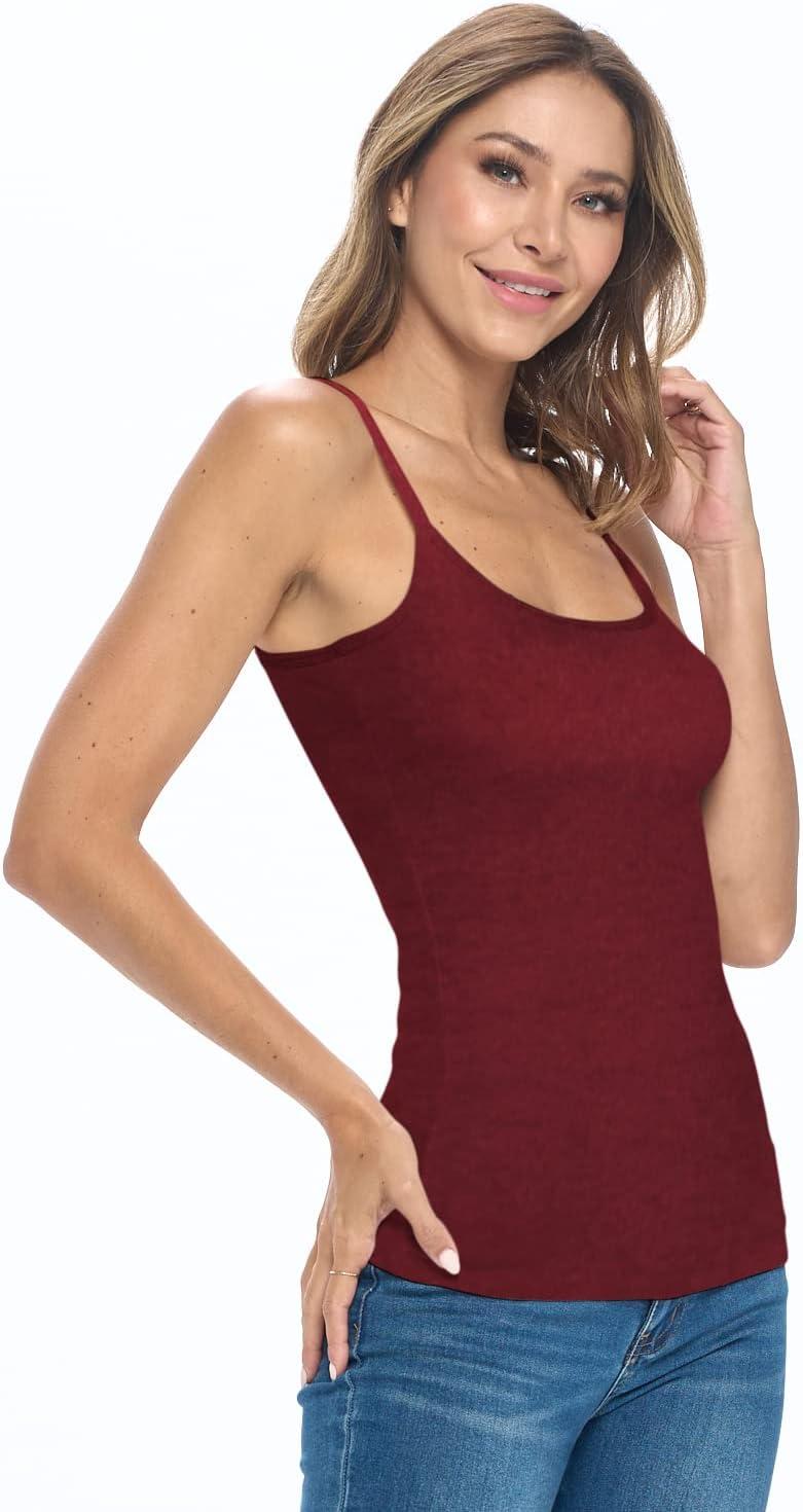imageNatural Uniforms Womens Camisole Tank TopBreathable Cotton Stretch Multi Pack of 3Burgundy