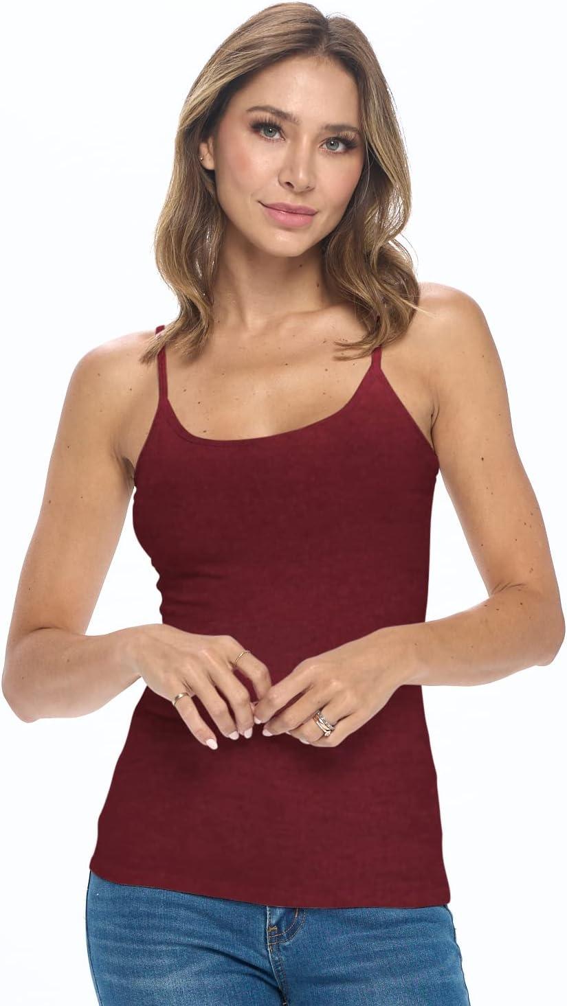 imageNatural Uniforms Womens Camisole Tank TopBreathable Cotton Stretch Multi Pack of 3Burgundy
