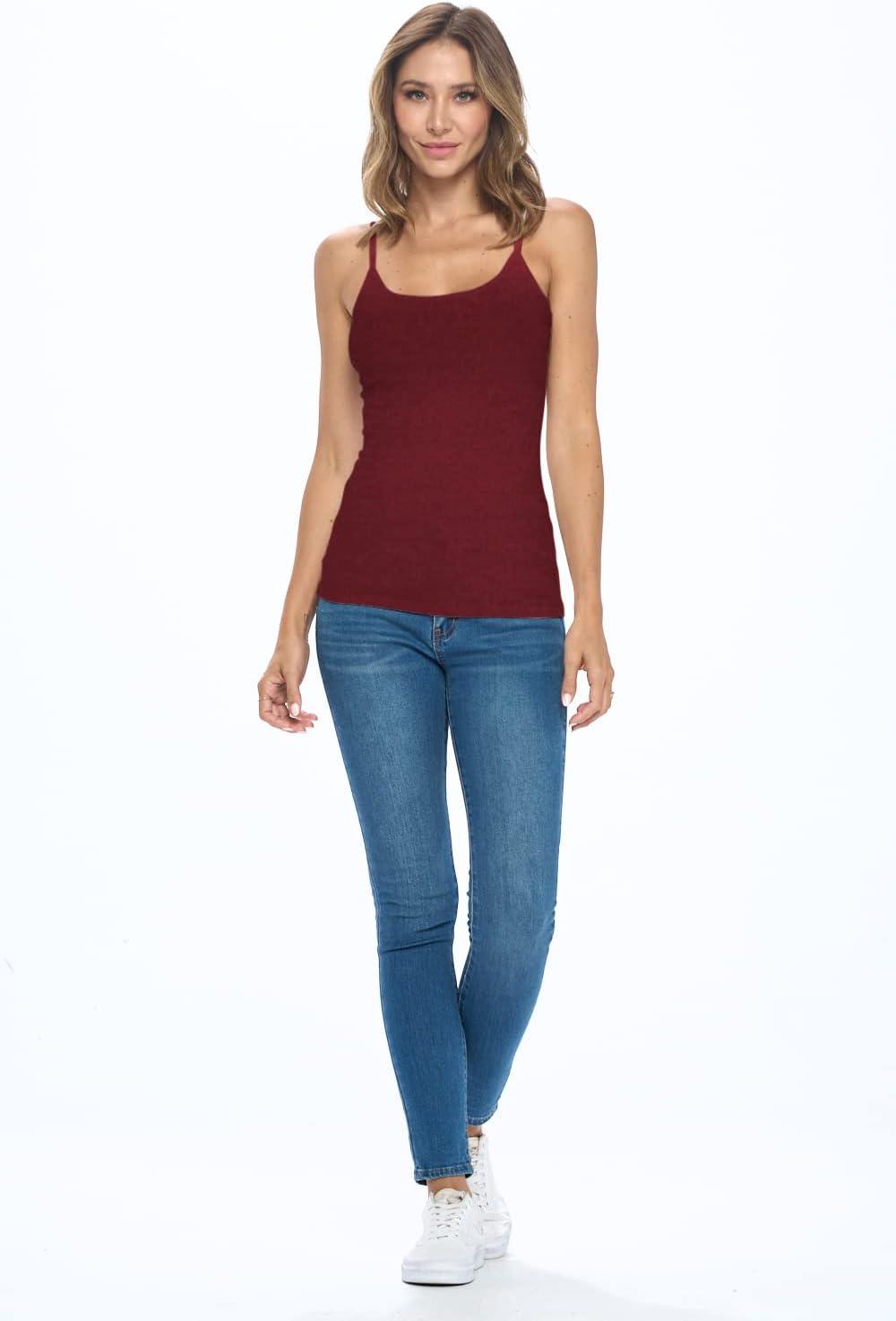 imageNatural Uniforms Womens Camisole Tank TopBreathable Cotton Stretch Multi Pack of 3Burgundy