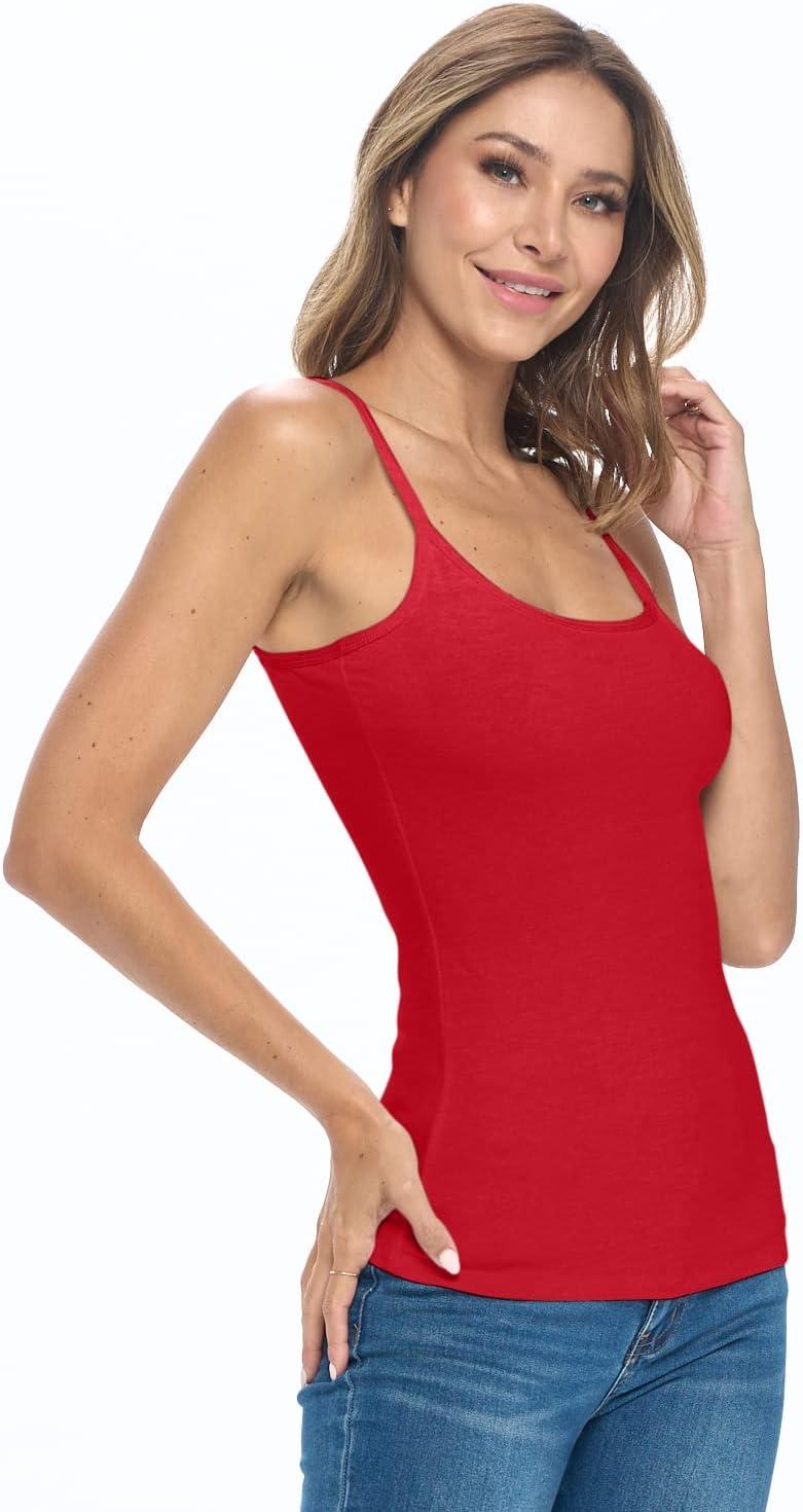 imageNatural Uniforms Womens Camisole Tank TopBreathable Cotton Stretch Multi Pack of 3Red