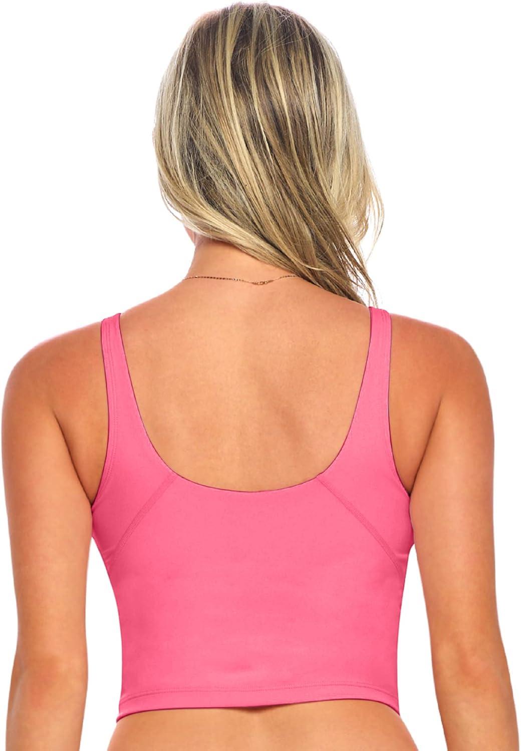 imageNatural Uniforms Womens Longline Wirefree Padded Medium Support Sports BraNeon Pink