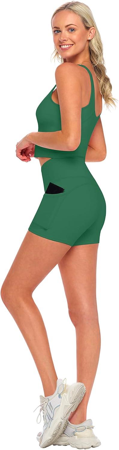 imageNatural Uniforms Womens Longline Wirefree Padded Medium Support Sports BraTrue Hunter Green