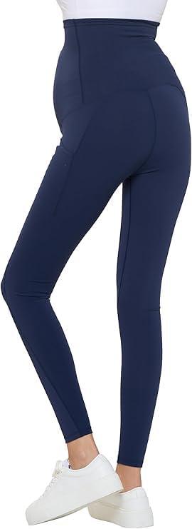 imageNatural Uniforms Womens Maternity High Waist Bottom Lifting Nylon Yoga LeggingsMidnight Navy