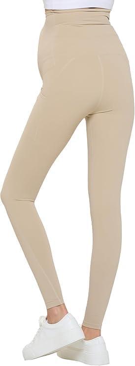 imageNatural Uniforms Womens Maternity High Waist Bottom Lifting Nylon Yoga LeggingsSand