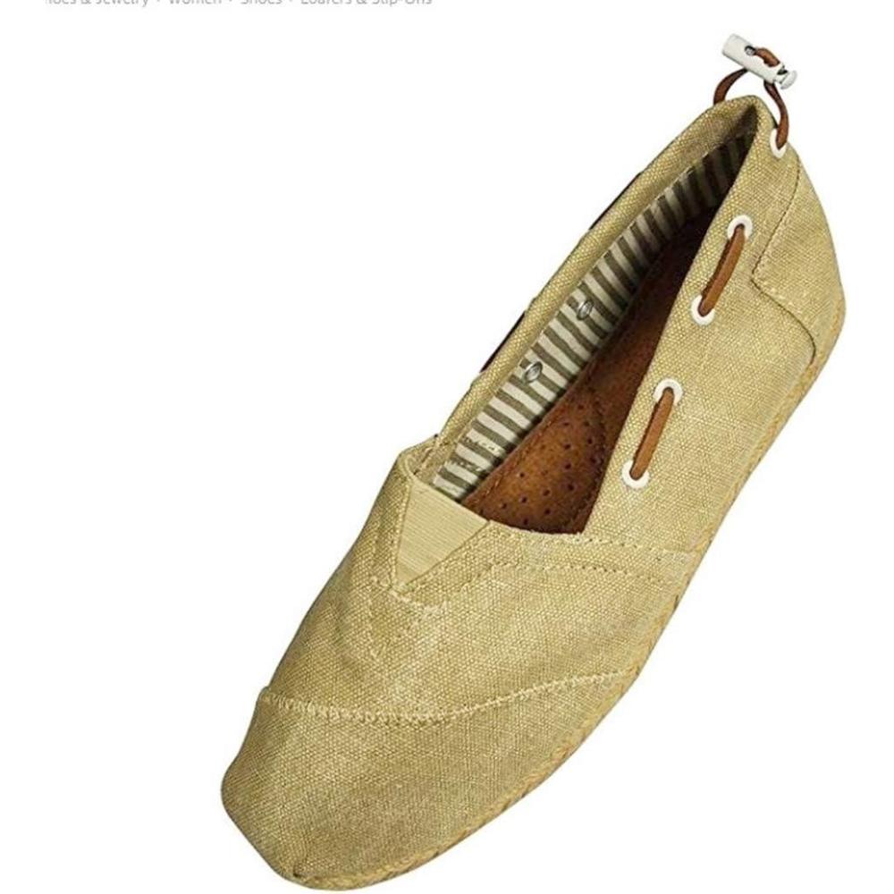 imageFarasion Womens Canvas SlipOn Shoes with Padded InsoleBeige