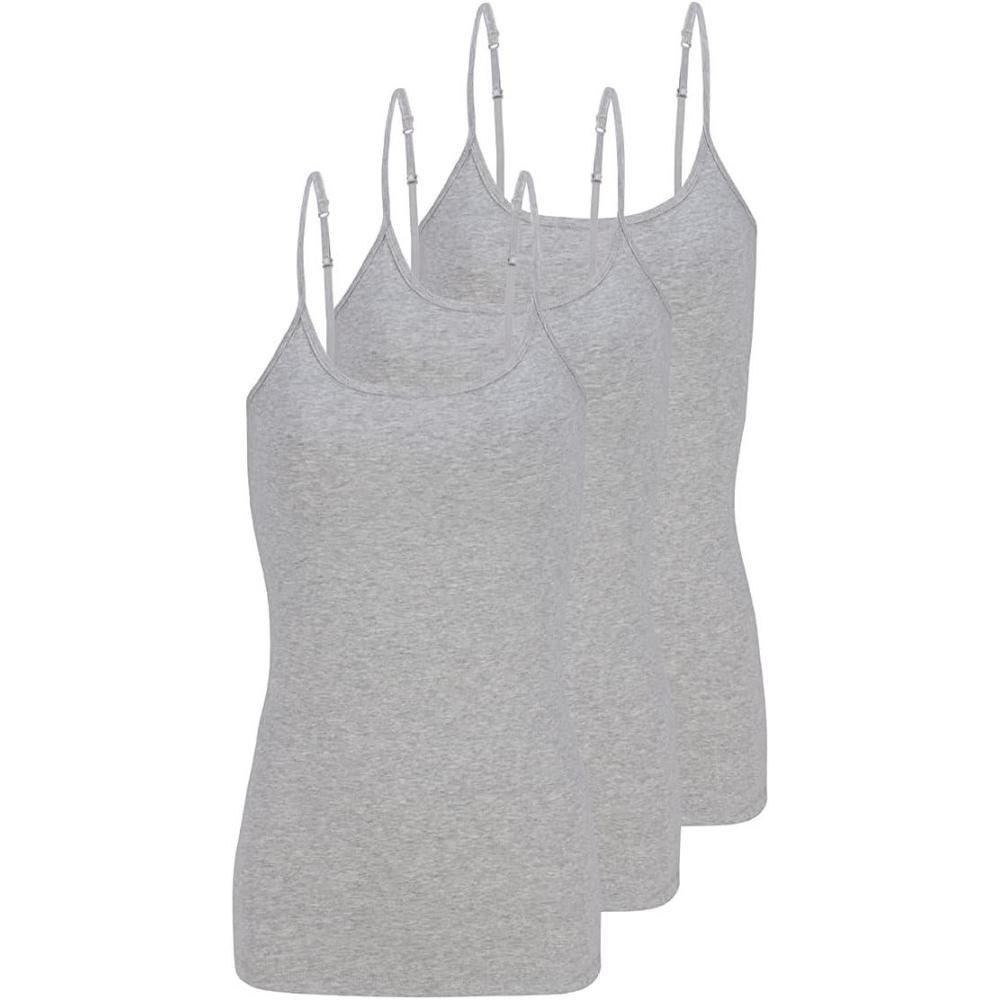 imageNatural Uniforms Womens Camisole Tank TopBreathable Cotton Stretch Multi Pack of 3Heather Charcoal