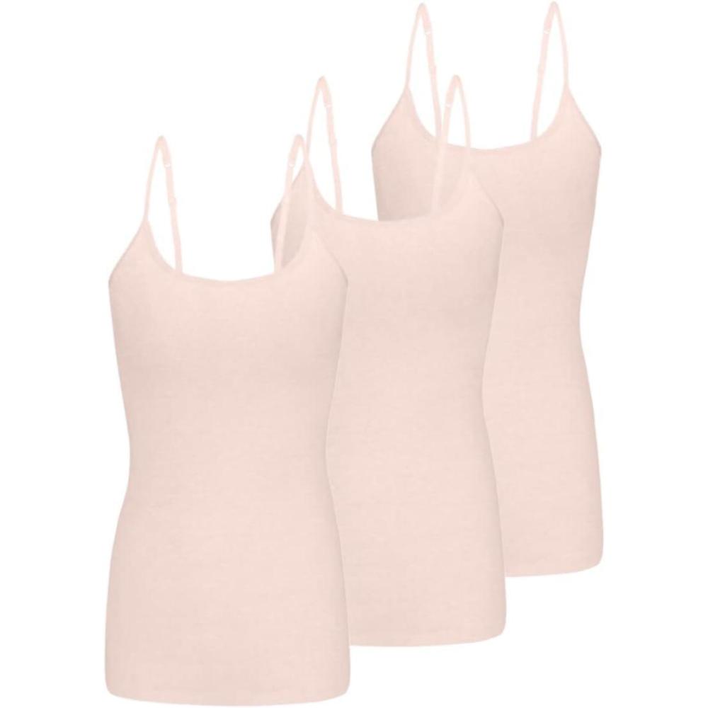 imageNatural Uniforms Womens Camisole Tank TopBreathable Cotton Stretch Multi Pack of 3Nude