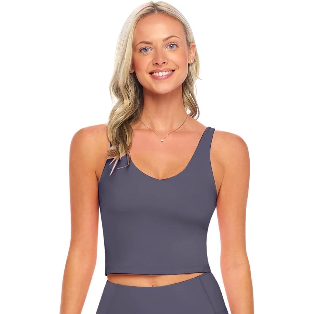 imageNatural Uniforms Womens Longline Wirefree Padded Medium Support Sports BraCharcoal