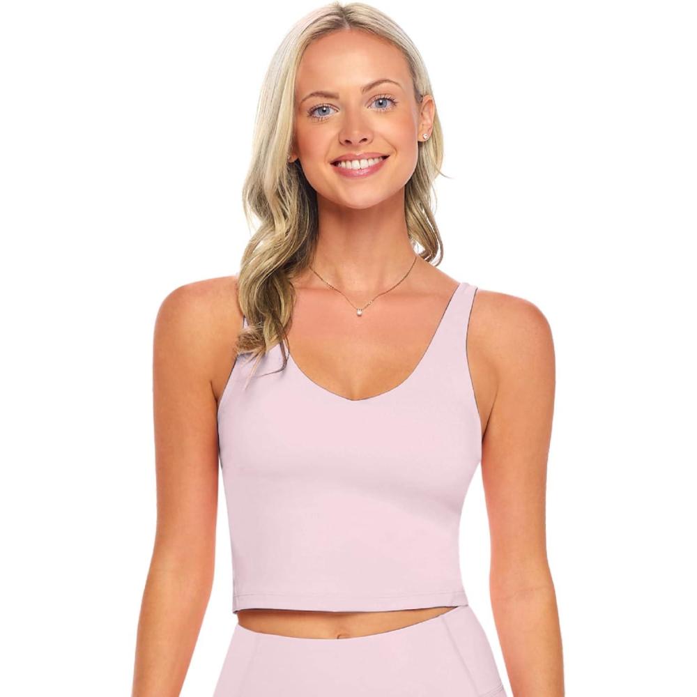 imageNatural Uniforms Womens Longline Wirefree Padded Medium Support Sports BraPink