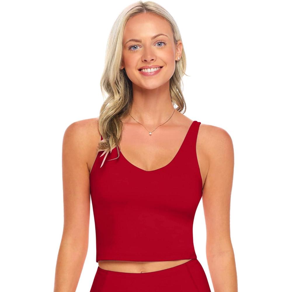 imageNatural Uniforms Womens Longline Wirefree Padded Medium Support Sports BraRed