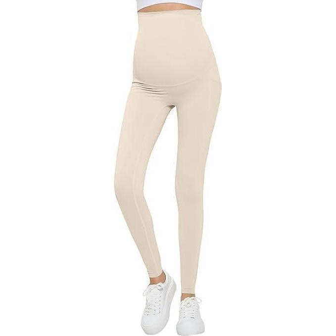 imageNatural Uniforms Womens Maternity High Waist Bottom Lifting Nylon Yoga LeggingsBone