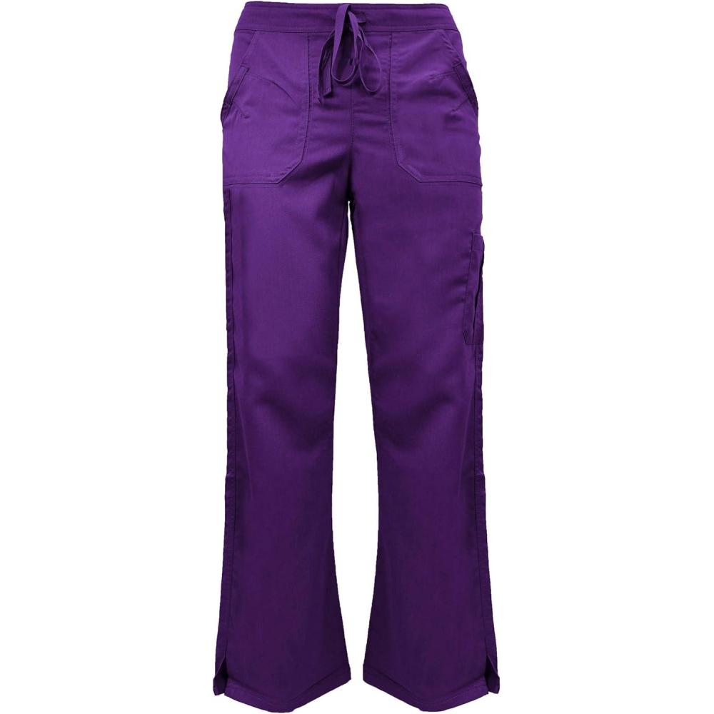 imageSoft Premium Professional Work Pants BootCut Cargo Pocket for Women 9118Purple