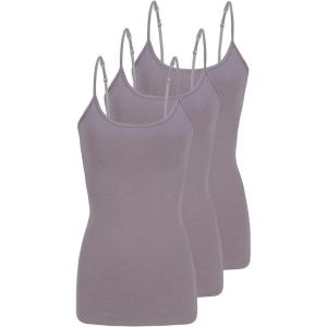 Natural Uniforms Women’s Camisole Tank Top-Breathable Cotton Stretch Multi Pack of 3(Grey)