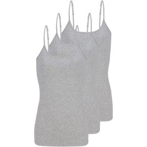 Natural Uniforms Women’s Camisole Tank Top-Breathable Cotton Stretch Multi Pack of 3(Heather Charcoal)