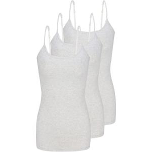 Natural Uniforms Women’s Camisole Tank Top-Breathable Cotton Stretch Multi Pack of 3(Heather Grey)