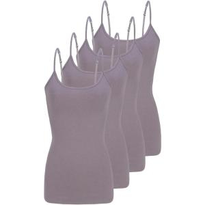 Natural Uniforms Women’s Camisole Tank Top-Breathable Cotton Stretch Multi Pack of 4(Grey)