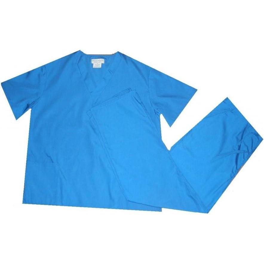 imageNatural Uniforms Mens Scrub Set Medical Scrub Top and Pants XS True Royal Blue