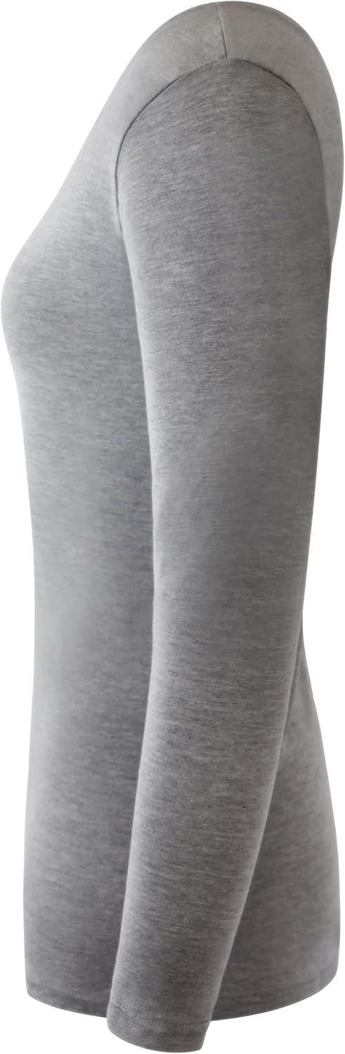 imageNatural Uniforms Womens Long Sleeve Underscrub VNeck TShirt Cotton Blend Layer for Nurses amp Medical ProfessionalsHeather Charcoal