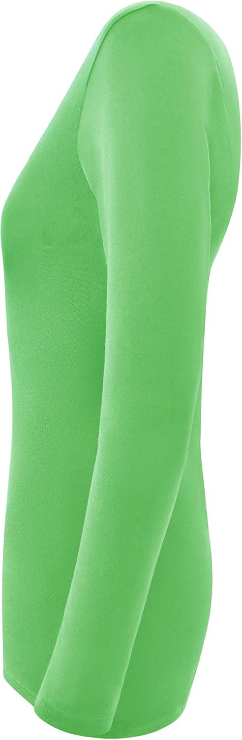imageNatural Uniforms Womens Long Sleeve Underscrub VNeck TShirt Cotton Blend Layer for Nurses amp Medical ProfessionalsLime Green