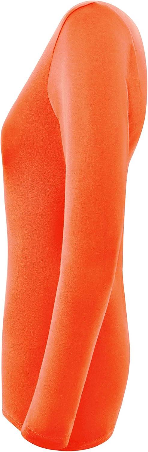 imageNatural Uniforms Womens Long Sleeve Underscrub VNeck TShirt Cotton Blend Layer for Nurses amp Medical ProfessionalsOrange