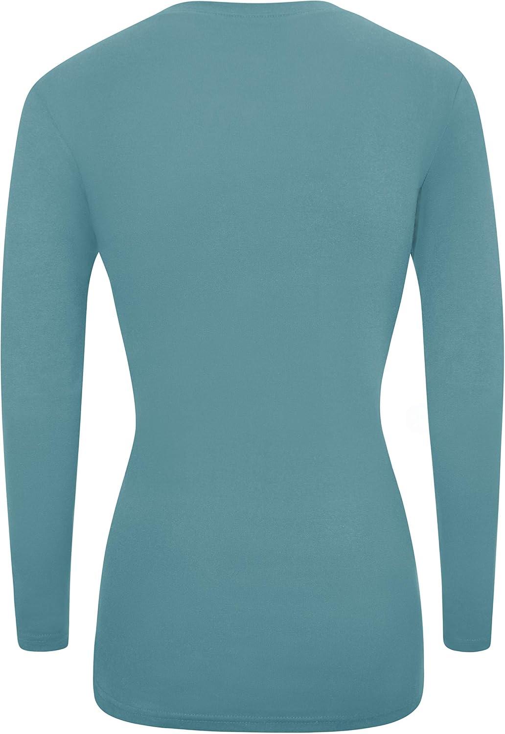 imageNatural Uniforms Womens Long Sleeve Underscrub VNeck TShirt Cotton Blend Layer for Nurses amp Medical ProfessionalsTeal