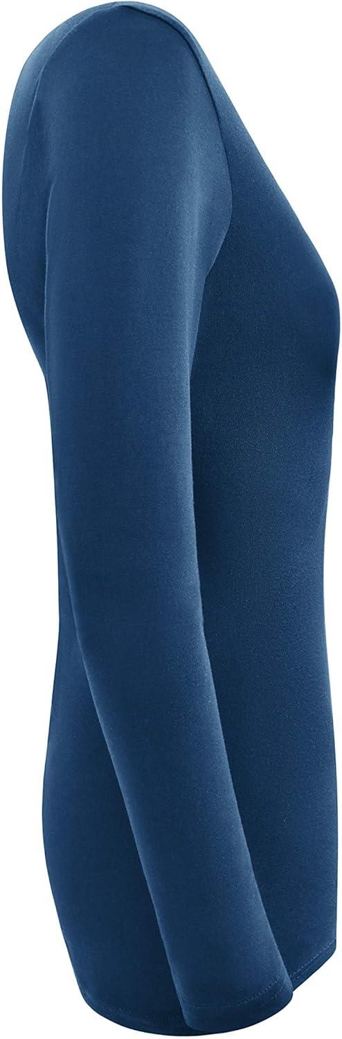 imageNatural Uniforms Womens Long Sleeve Underscrub VNeck TShirt Cotton Blend Layer for Nurses amp Medical ProfessionalsTrue Navy Blue