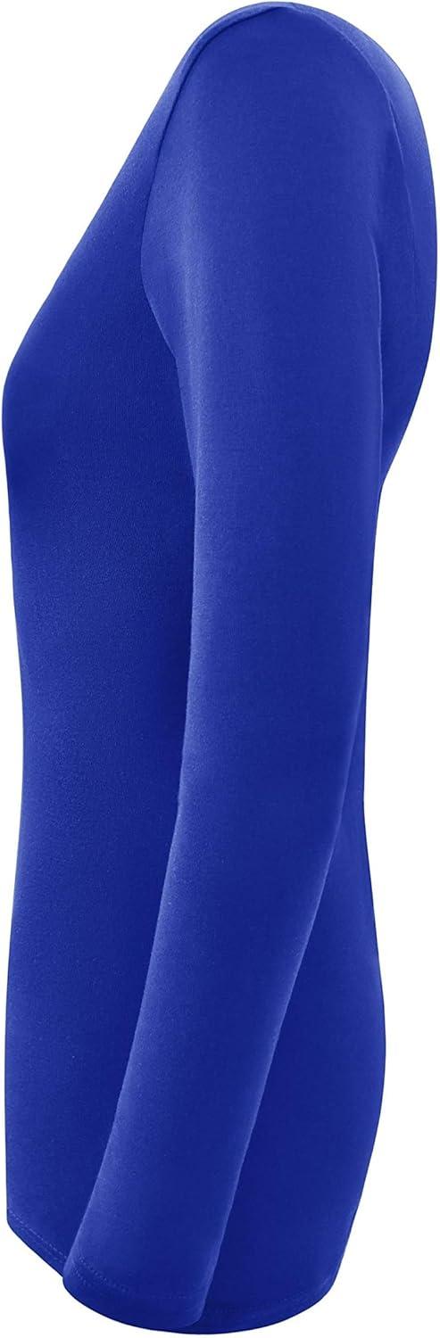 imageNatural Uniforms Womens Long Sleeve Underscrub VNeck TShirt Cotton Blend Layer for Nurses amp Medical ProfessionalsTrue Royal Blue