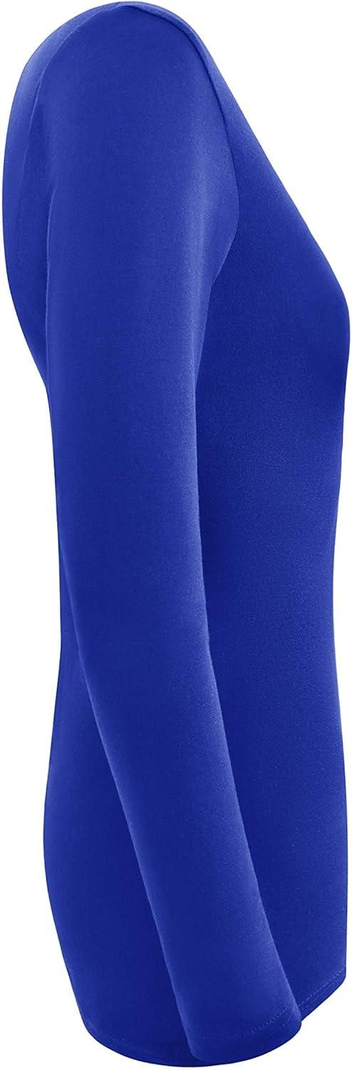 imageNatural Uniforms Womens Long Sleeve Underscrub VNeck TShirt Cotton Blend Layer for Nurses amp Medical ProfessionalsTrue Royal Blue