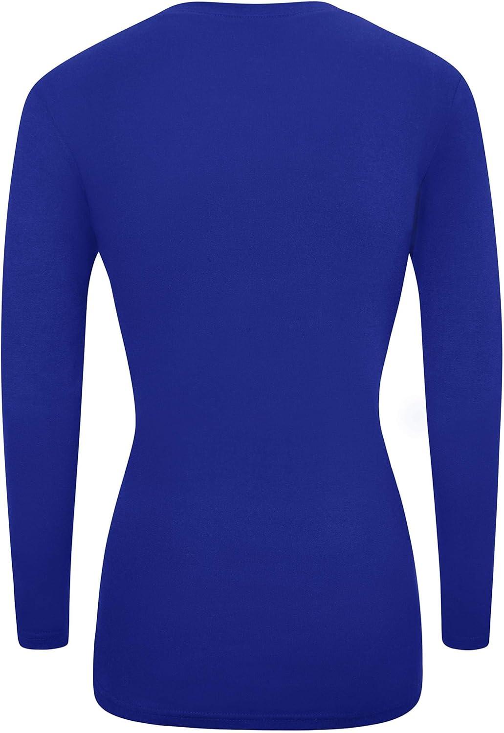 imageNatural Uniforms Womens Long Sleeve Underscrub VNeck TShirt Cotton Blend Layer for Nurses amp Medical ProfessionalsTrue Royal Blue