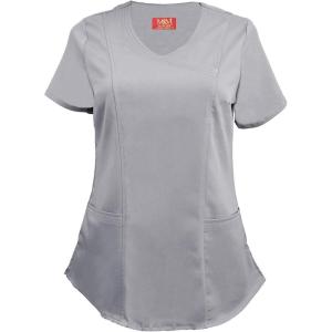 M&M Scrubs Women’s Stretch Mock Wrap Scrub Top 8201 (Black, X-Small)