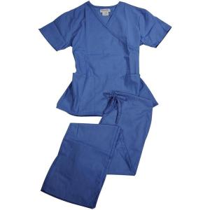 Natural Uniforms – Women’s Mock Wrap/Flare Pant Medical Scrubs Set, Ceil Blue 31410-XXX-Large