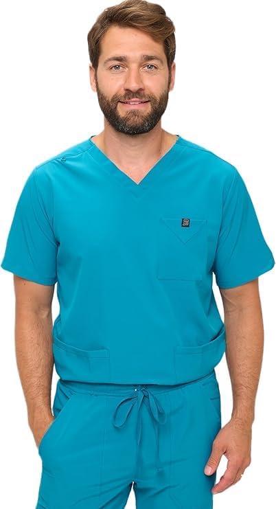 imageNatural Uniforms Mens Stretch MultiPocket Cargo Scrub SetTeal