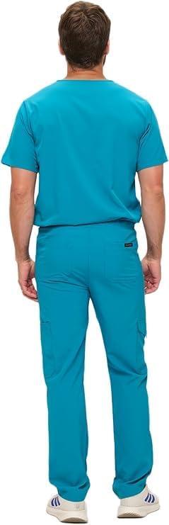 imageNatural Uniforms Mens Stretch MultiPocket Cargo Scrub SetTeal