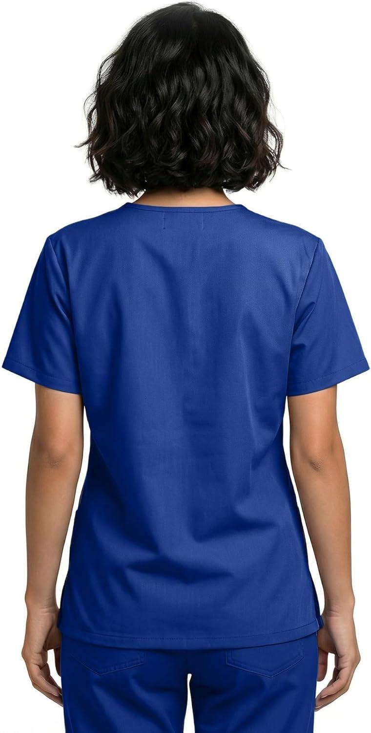 imageNatural Uniforms Unisex 3Pocket Scrub Top VNeck Medical Nursing ShirtTrue Navy Blue