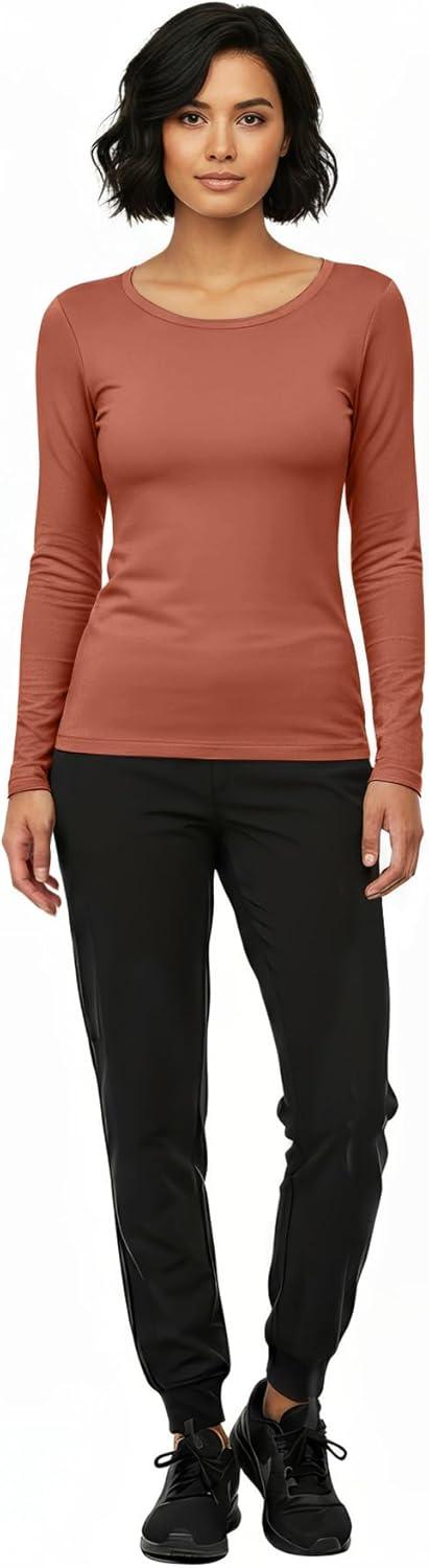 imageNatural Uniforms Womens Long Sleeve Underscrub TShirt Cotton Blend Scrub Base Layer for Nurses amp Medical ProfessionalsCopper