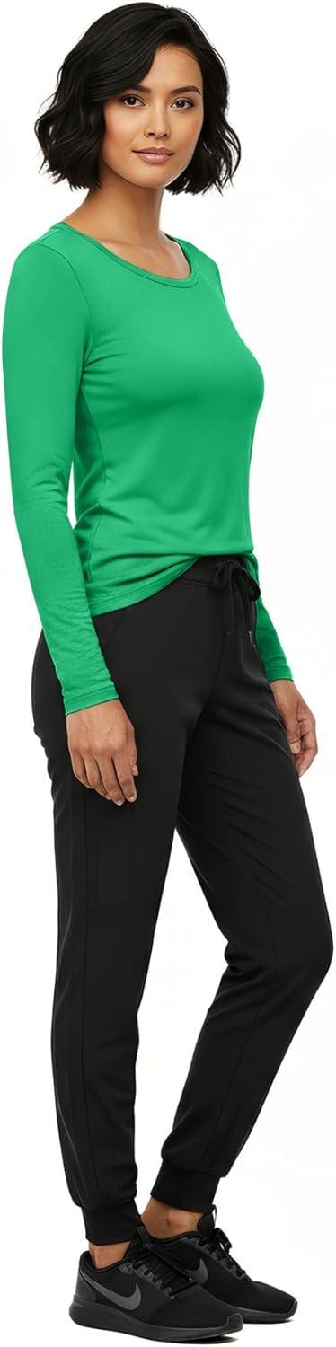 imageNatural Uniforms Womens Long Sleeve Underscrub TShirt Cotton Blend Scrub Base Layer for Nurses amp Medical ProfessionalsGreen