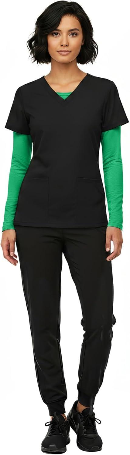 imageNatural Uniforms Womens Long Sleeve Underscrub TShirt Cotton Blend Scrub Base Layer for Nurses amp Medical ProfessionalsGreen