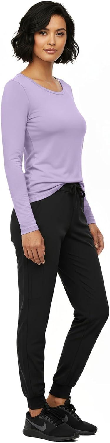 imageNatural Uniforms Womens Long Sleeve Underscrub TShirt Cotton Blend Scrub Base Layer for Nurses amp Medical ProfessionalsLavender