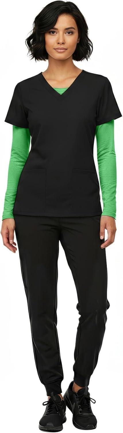 imageNatural Uniforms Womens Long Sleeve Underscrub TShirt Cotton Blend Scrub Base Layer for Nurses amp Medical ProfessionalsLight Green
